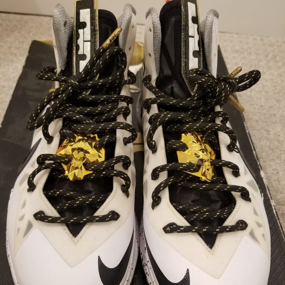 LEBRON X P.S. ELITE+ \'WHITE GOLD BLACK\' - Size 9.5 main image 10